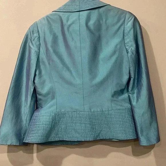 Vintage Frascara Blue 100% Silk Jacket - Picture 7 of 9